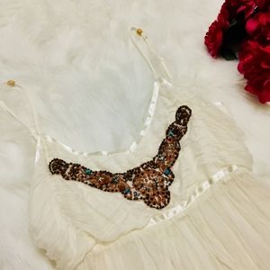 NWOT White Flowy Top